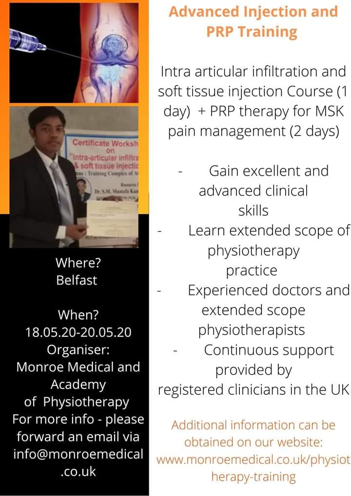 Advanced Intra articular infiltration and soft tissue injection Course